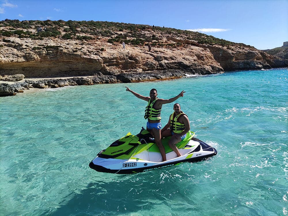 Watersports flotilla in the Blue Lagoon